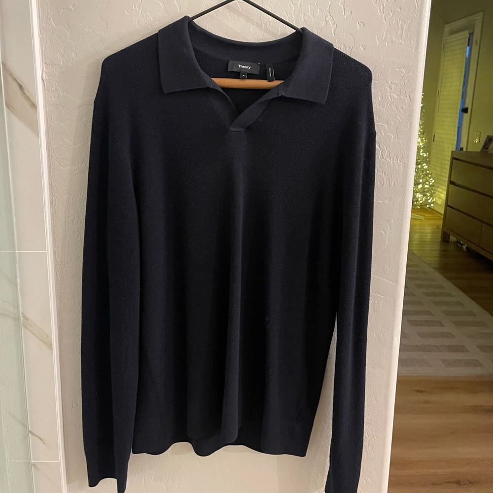 Theory Soris Polo Shirt in Light Bilen (Size: M)